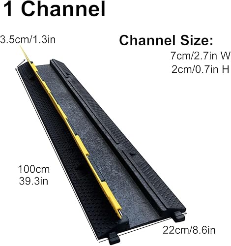 Rampa Proteggi Cavo, Canalina Passacavi, Rallentatore di velocità nel Traffico, Previene Il Rischio di Inciampo per Ufficio Domestico O Ambienti Esterni, per Vialetto e Esterno/Tubo Flessibile (col - Honorern