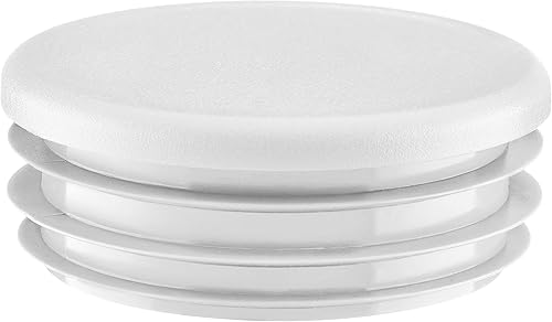 EMFA Tappo alettato tondo 70 mm Bianco 1 pezzo - Tappi a lamelle rotondi 70mm per tubo - Terminali in plastica protettivi 7 cm - Honorern