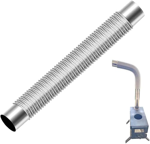 FACULX Tubo a gomito canna fumaria in acciaio per stufa a legna da campeggio, diametro 6 cm, tubo multi canna fumaria - 1 pezzo - Honorern