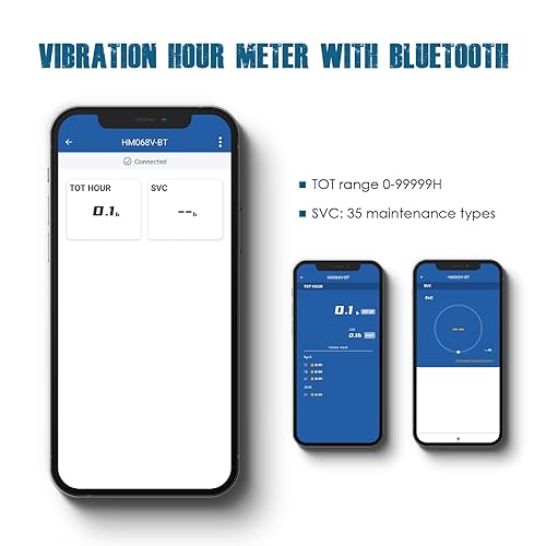 Runleader Digital Wireless Vibration attivato Contaore, Data Remote Bluetooth Manage, Batteria sostituibile per tosaerba Trattore Generatore Compressore Motosega Moto ATV (1) - Honorern
