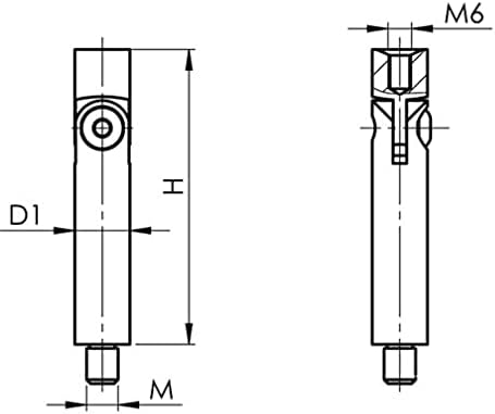 Perno filettato | Dimensioni: 76 x 14 mm | con snodo + filettatura esterna e interna | V2A - Honorern