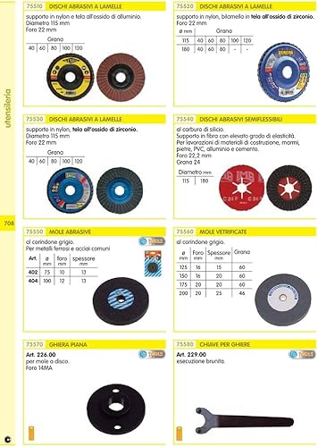 5PZ DISCO ABRASIVO SEMIFLESSIBILE DIAMETRO 115 GR 24 - Honorern