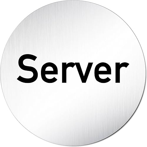 'XXL Targa per porta 'sala server – EDV Schild • Ø 100 mm • alluminio (anodizzato) • porta scudo • pittogramma privato - Honorern