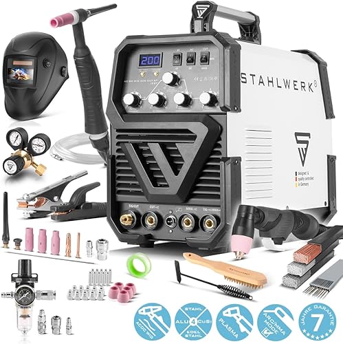 Completamente equipaggiata STAHLWERK AC/DC TIG 200 Plasma ST IGBT Combi 200 Amp TIG MMA e saldatrice 50 A CUT Tagliatrice al plasma, idonea ALU, 7 anni di garanzia - Honorern