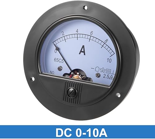 PATIKIL DC 10A Analogico Pannello Corrente Amperometro Indicatore 65C5 Rotondo Forma - Honorern