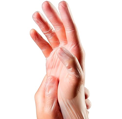 1000 Guanti in VINILE S NUOVO MODELLO senza polvere, senza lattice, ipoallergenici, certificati CE monouso trasparenti (1000, Taglia S) - Honorern