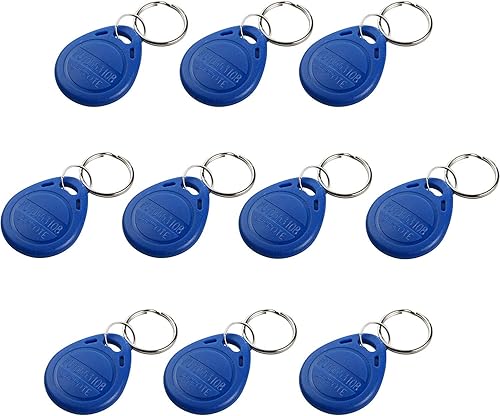 UHPPOTE Prossimità EM4100 125 KHz RFID EM-ID Card Tag Token Portachiavi Portachiavi Solo lettura Colore Blu (confezione da 10) - Honorern