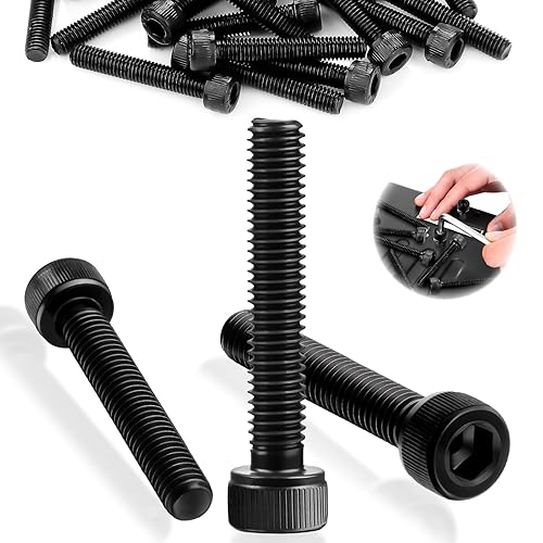 SWTYExt 50 Pezzi Viti M6 Bulloni Vite a Testa a Esagonale M6x35 mm Acciaio Carbonio Vite e Bulloni Viti M6 Filettatura Metrica Assortimento Nero Bulloni - Honorern