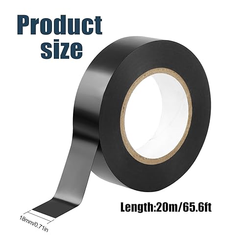 TSKDKIT Nastro Isolante in PVC,10 pezzi di Nastri Isolanti Elettrici Professionali Nero 20m x 18mm per Isolare fili, Cavi Elettrici e di Telecomunicazione e per Marcare Fili e Fasci di Fili - Honorern
