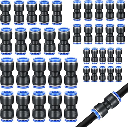 40 Pezzi Raccordi Aria Compressa Dritto 4,6,8,10,12 mm Attacchi Rapidi Arià Compressa in Plastica Riduttori Ràccordi Pneumatici Pneumatica Raccordo Rapidi per Tubo Aria Vuoto - Honorern