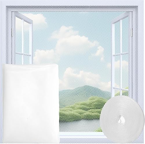 Zanzariera finestra - Zanzariere - Zanzariera,1.5 * 2m, Zanzariera per finestre senza perforazione,Protezione contro gli insetti per finestre in soggiorni,Balconi e terrazze (Bianco) - Honorern