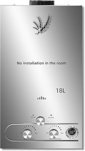 18L Scaldabagno a Gas GPL,con Modalità Inverno ed Estate,Caldaia a Gas GPL da 36KW a Parete senza Serbatoio Scaldacqua Istantaneo,Scaldabagno Gas di Petrolio Liquefatto,Uscita Dell'acqua Calda 18L/min - Honorern