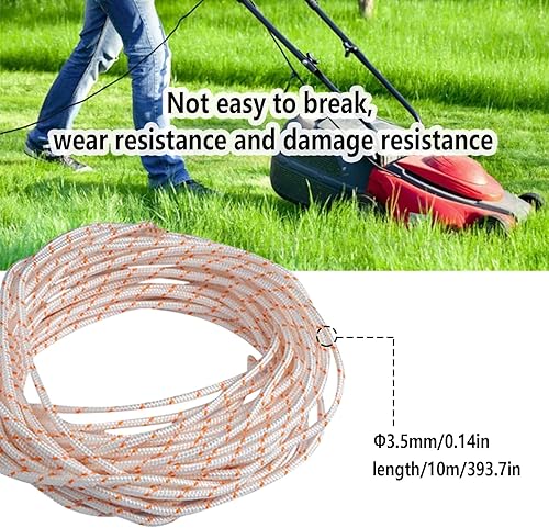 Recoil - 3 manici per motosega con corda da 10 metri, corda da 3,5 mm, manico di avviamento per tosaerba, motosega, motore, bordo tagliabordi, decespugliatore - Honorern