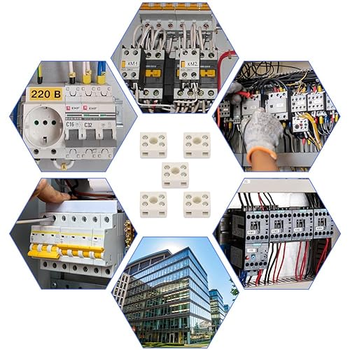 10A / 250V Morsettiere Cablaggio in Ceramica a 5 Fori 2 Posizioni, Connettori in porcellana Ad Alta Temperatura Morsettiera Elettrici Per Cavi di Alimentazione Trasformatori Strumento Cavo Elettrico - Honorern