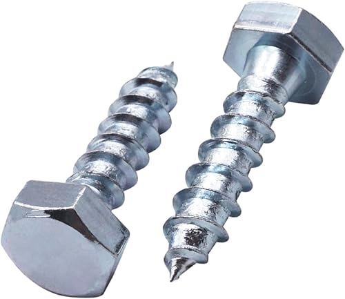 SKIR'CO Viti per legno a testa esagonale DIN 571 in acciaio zincato M10 x 300 mm, 6 pezzi - Honorern