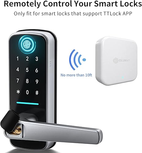 Gateway Wi-Fi, hub intelligente per serratura della porta con telecomando con app TTLock, ponte Wi-Fi funziona con Alexa Google Home per controllo vocale - Honorern