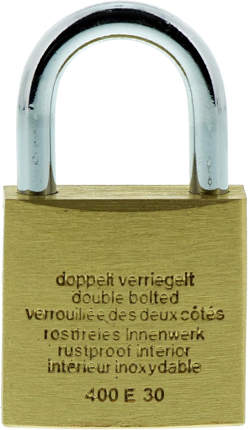 Burg-Wächter 105021971 Lucchetto, Magno 400 E 50 SB, 2 Chiavi Incluse, Spessore Arco: 8 mm, Oro - Honorern