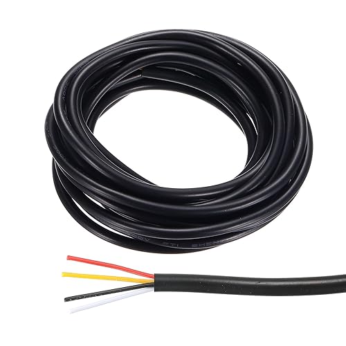 26AWG Filo Elettrico 4 Conduttori Cavo Illuminazione Potenza LED Stagnato 9.8Ft Basso Voltaggio PVC Custodia Prolunga Flessibile Filo Nero per Strisce LED Lampade Illuminazione - Honorern