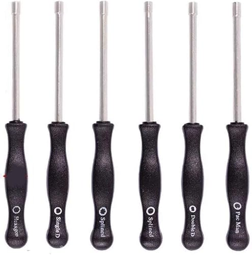 Preamer - Set di 6 cacciaviti per carburatore a carboidrati, per lavoratori artigianali, poulan, tagliabordi per motosega, con scanalature, tipo Pacman Double D - Honorern