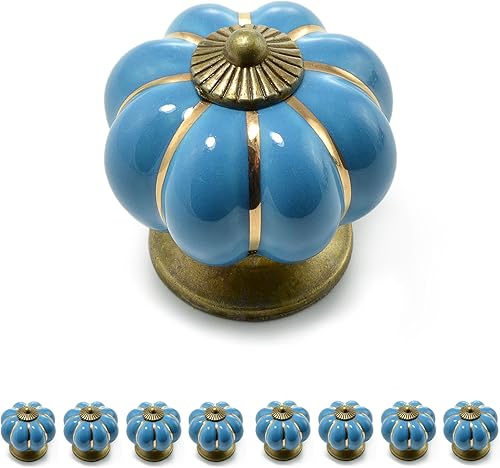 Set di pomelli per mobili a forma di corona, in porcellana, con decorazione in bronzo anticato, stile vintage, shabby chic, per mobili, armadi, cassetti, Giallo - Honorern