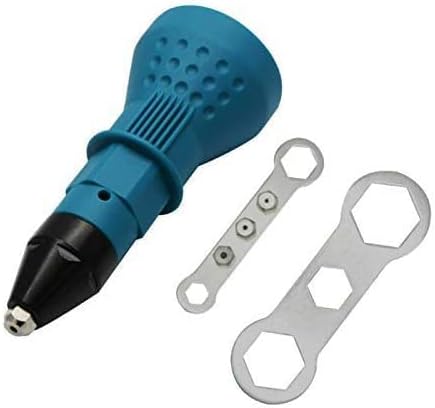 Pistola rivettatrice per trapano elettrico a batteria - Pistola rivettatrice elettrica Riloer, adattatore per trapano avvitatore a batteria ， con 2 chiavi + 4 ugelli - Honorern