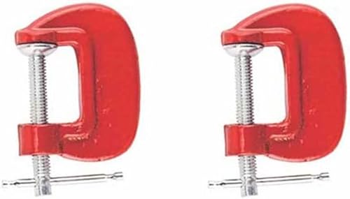 Vetrineinrete® Morsetto a C in acciaio al carbonio 2 pezzi per lavori di carpenteria lavorazione legno strettoio morsa da falegname per bricolage 25mm A120 - Honorern