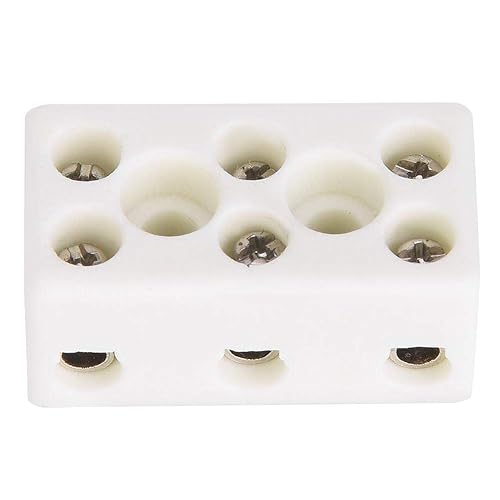 10pcs 3 Vie Morsettiera in Ceramica 24A Ceramica Morsettiera Connettore Filo Morsetti Resistente Alle Alte Temperature, 1,32x0,70x0,61 Pollici - Honorern