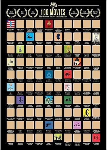 100 Film gratta e Vinci Poster Film gratta e Vinci Foto sfondi Decorazione della Parete Liscia Lista dei secchi di Film per Gli Amanti del Cinema - Honorern