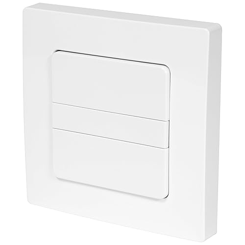 Pulsante a parete Smart 3 gruppi | Controllo facile di dispositivi Smart Home. Interruttore per luci, controllo termico o tapparelle. 3 interruttori, fino a 8 dispositivi. - Honorern