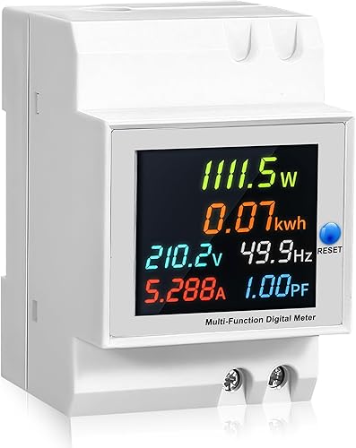 Contatore elettrico a rotelle, 6 in 1, contatore di corrente alternata, 1 amperometro di fase, voltmetro Din, AC40-300 V, 100 A, contatore di corrente alternata KWh, contatore di corrente digitale - Honorern