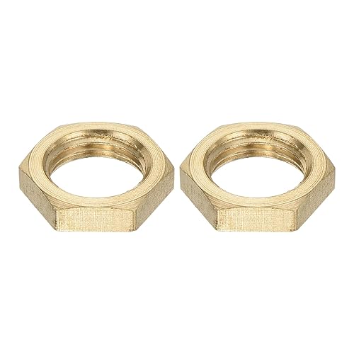 G1/8 Dado Bloccaggio Esagonale Raccordo Tubi Dado Sottile Fissaggio Filettato Femmina Controdado per Impianti Idraulici Fissi, Ottone 2pz - Honorern