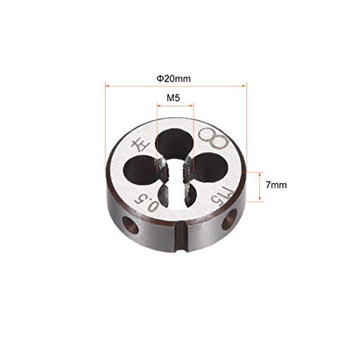 M5 - M5 x 0.5 passo metrico sinistro Die Filettatura macchina Die, Filettatura Die, Vite Die Tool, HSS High Speed Steel - Honorern