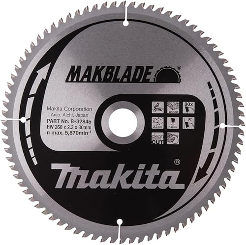 Makita B-32845 Lama Sega Circolare T.C.T. 260x30mm 80T Legno - Honorern