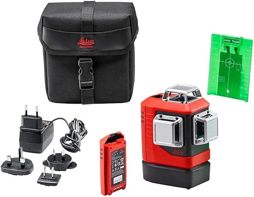 Leica Lino L6G – livella laser a tre linee con rotazione a 360 gradi con batteria agli ioni di litio, innovativo adattatore magnetico, supporto da parete e valigetta di trasporto (fascio laser verde) - Honorern