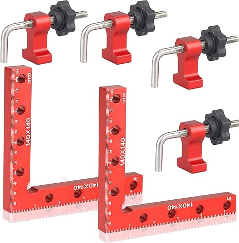 Morsetto ad Angolo Retto a 90 Gradi - Morsetto di Posizionamento,Morsetti angolari,Piastre di Posizionamento in Lega di Alluminio Per Armadi e Cassetti (14 cm/5,5 Pollici) - Honorern