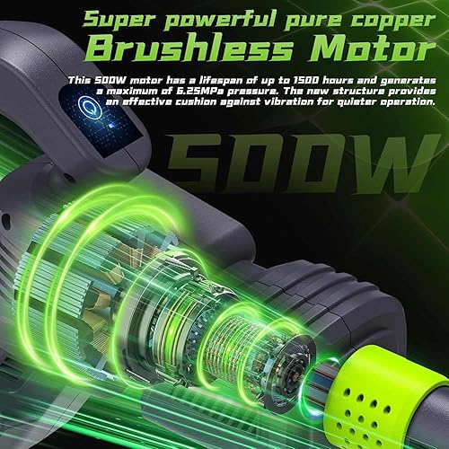 Pulitore ad alta pressione senza fili, 200 bar, pulitore ad alta pressione a batteria, portatile pistola ad alta pressione senza fili, ugello 6 in 1 per la pulizia di biciclette, finestre, pavimenti - Honorern