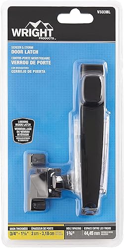 V333BL - Chiusura a pulsante per porte e zanzariere, colore nero, taglia unica - Honorern