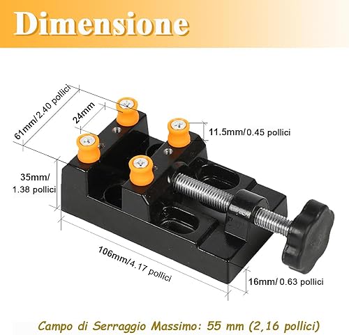 Mesee Mini Morsetto Piatto da Tavolo Regolabile, Morsetto Piatto da Banco, Morsa da Tavolo per Trapano in Lega, Strumento di Intaglio Regolabile per Fisso Scultura - Honorern