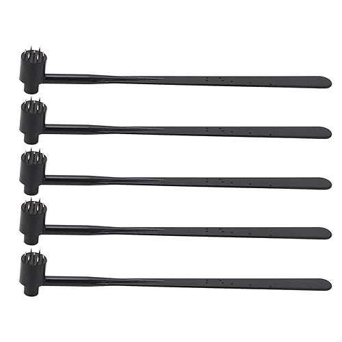 5PCS Plum Blossom Dermal Hammer Single End Black ABS Handle Set di Martelli Dermici con Ago in Acciaio Inossidabile Leggero per L'industria - Honorern