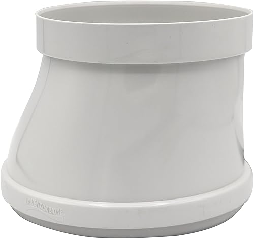 La Ventilazione CRCE1512B Riduzione eccentrica per tubi tondi da ø 150 a ø 125 mm, bianca - Honorern