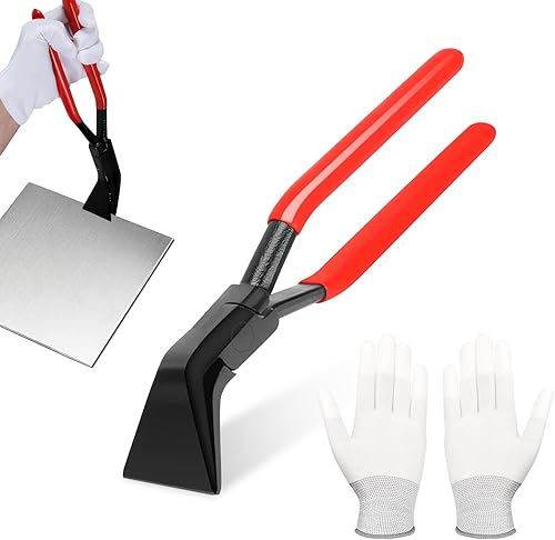 Pinza piegata a 45°, Larghezza 60 mm e lunghezza da 280 mm, Pinza Piegata in Lamiera, Strumento con Manico Antiscivolo, Perfetta come Attrezzo per Idraulici e Copritetti - Honorern