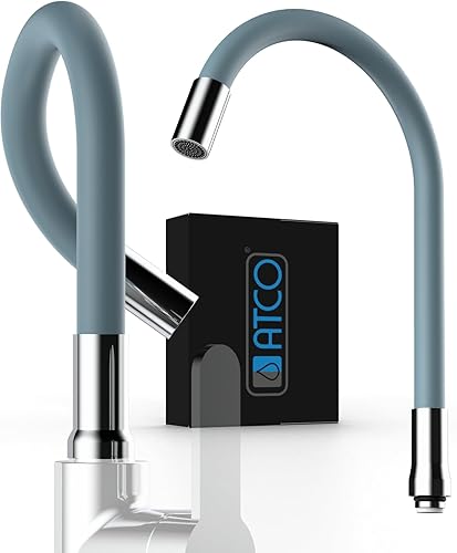 Rubinetto per lavello da cucina, con beccuccio a S, 3/4', colore: grigio - Honorern