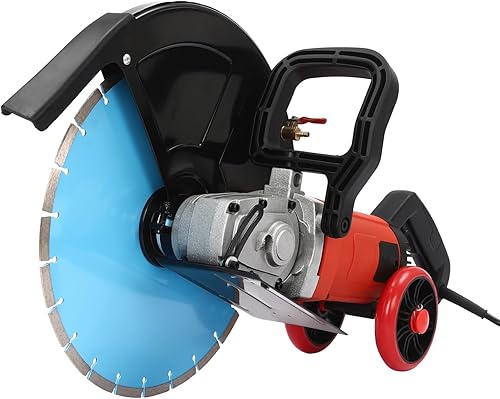 Sega elettrica da 4000 W, 220 V, con lama da 350 mm, profondità di taglio 135 mm, motore in rame puro, 3000 giri/min, per il taglio di pietra, cemento, granito, ecc. (blu) - Honorern