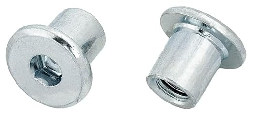 Dado Manicotto con Testa Piatta Esagonale M6 x 15 x 12 mm 100 Pezzi Acciaio Zincato Dado con Bussola con Cava Esagonale Testa Piatta Dadi Manicotti su chiave Allen Dadi Rotondi - Honorern