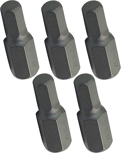 Set di 5 Punte di avvitatore esagonale 8mm/Allen 6 lati - L30mm 3/8''(10mm) - per cacciavite/portapunte - per vite Allen 6 lati - Ferramenta/Utensile manuale - Acciaio S2 - C45892 - Honorern
