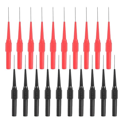 Puntali Tester per Multimetro, 20 pezzi Prova Multimetro Isolato per Misurazioni Elettriche Precise, 0.7mm Rosso e Nero per Applicazioni Automotive, Industriale, HVAC - Honorern