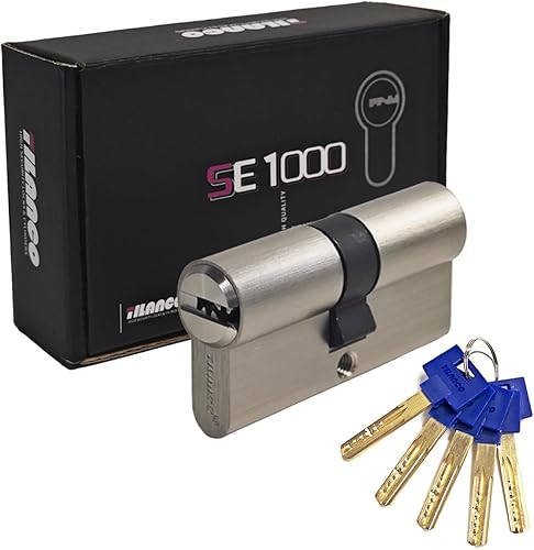 Cilindro di chiusura massiccio Cilindro doppio 35/45. cilindro serratura Ottone con 5 chiavi - Lunghezza: 80 mm, A:35 B:45 - SE1000 - Honorern