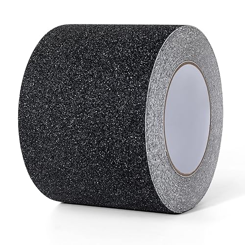 Nastro Adesivo Antiscivolo, Strisce Antiscivolo per Scale, 10cm × 10m, Nastro Antiscivolo per Scale, Esterne, Interne, Antiscivolo Scale...Nero - Honorern