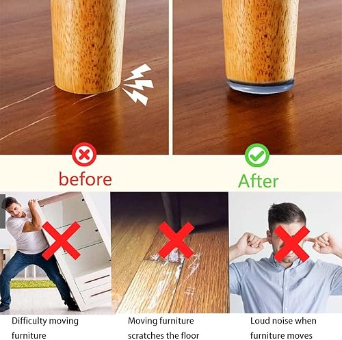 24 Pezzi di Scivoli per Mobili Scivoli Rotondi Autoadesivi in Teflon Feltrini per Spostare Mobili Scivoli per Spostare Pesanti Tappeti Pavimenti 25 mm - Honorern