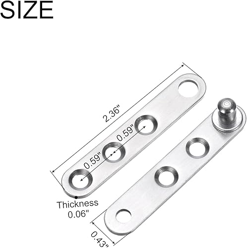 4pz Piccolo Acciaio Inox 360° Girevole Nascosto Cerniere Porta Perno Cerniere Acciaio Inox Cassetto Finestra Porta Accessori per Armadi - Honorern